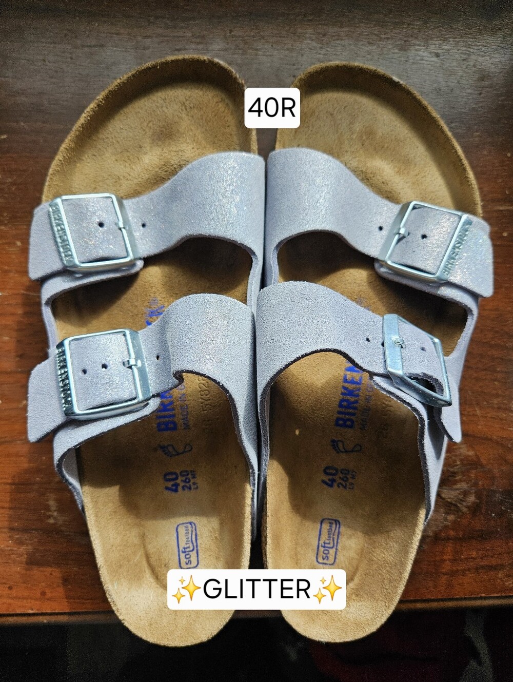 Birkenstock Arizona Shimmering Purple Fog Suede 40 R